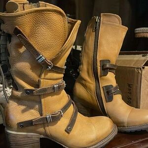 Freebird by Steven Brown Leather Combat Boots